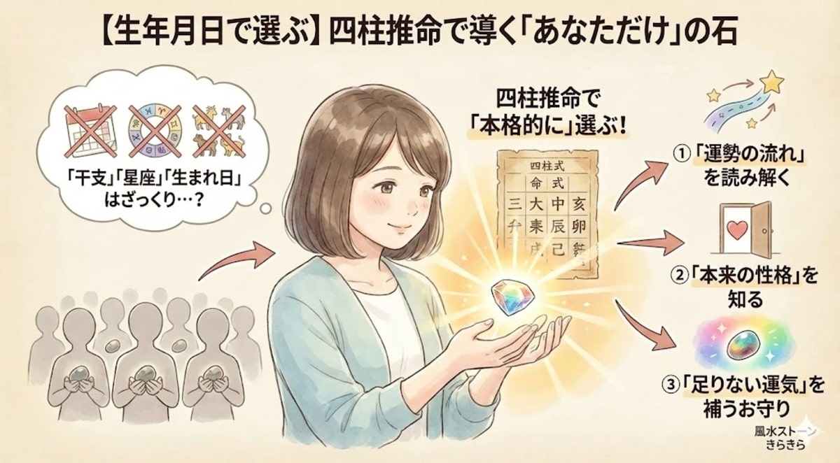 四柱推命（生年月日）で自分だけの守護石パワーストーンを見つける選び方