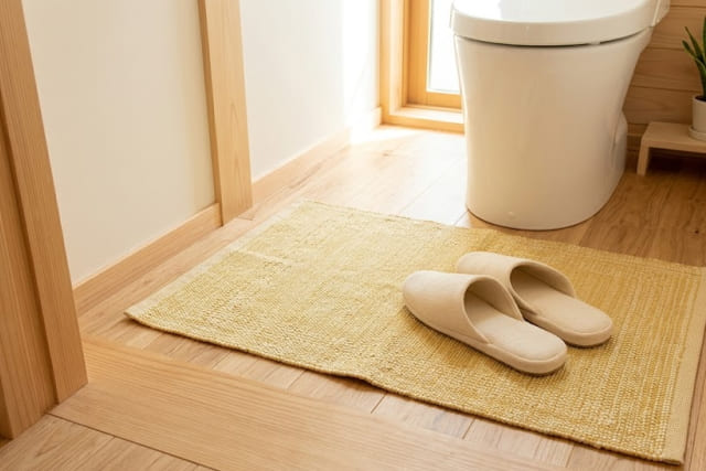 トイレの邪気対策になるマットとスリッパ